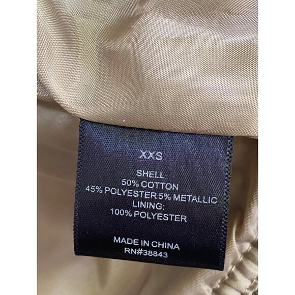 Isaac Mizrahi Gold Quilted Bomber Jacket With Zipper & Button Closure Womens XXS - Picture 7 of 9